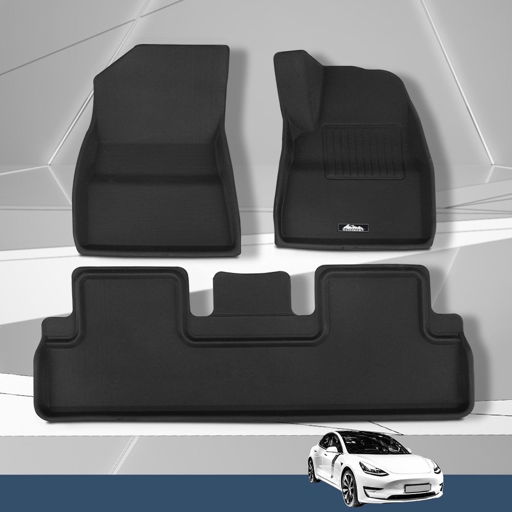 Weisshorn Car Rubber Floor Mats Compatible for Tesla Model 3 Front Rear view 7