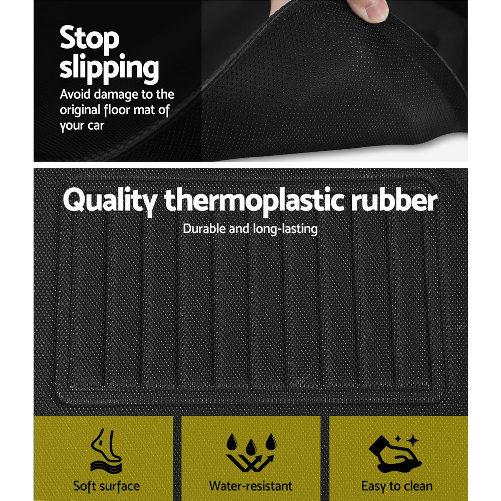 Weisshorn Tesla Model Y Rubber Mats Carpets Front Rear Set RHD 21-24 view 4