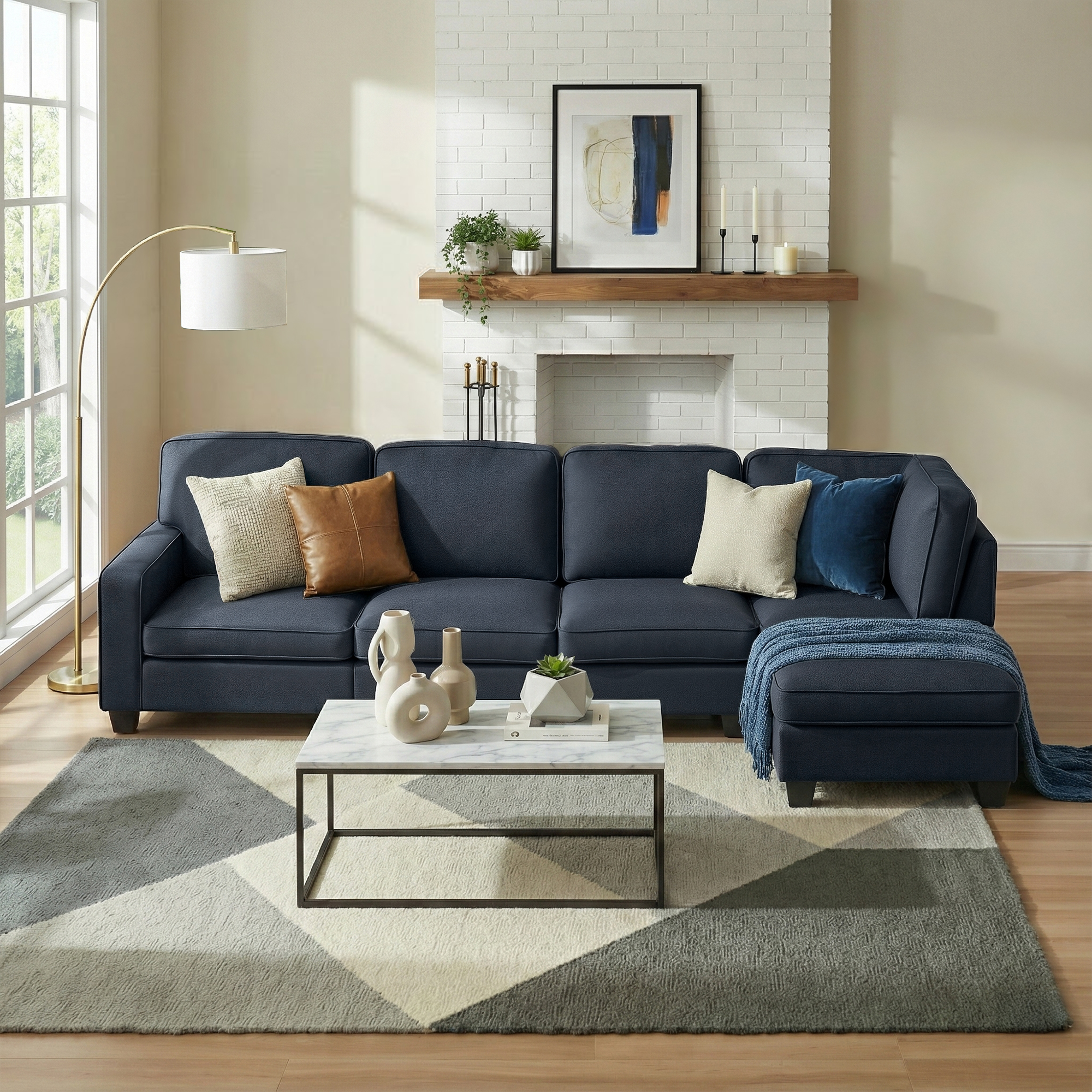 Artiss Modular Sofa Chaise Set 5-seater Dark Grey — image 1