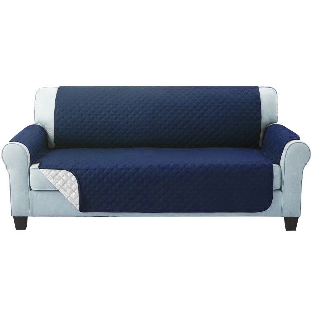 Artiss Sofa Cover Couch Covers 3 Seater Quilted Navy view 3