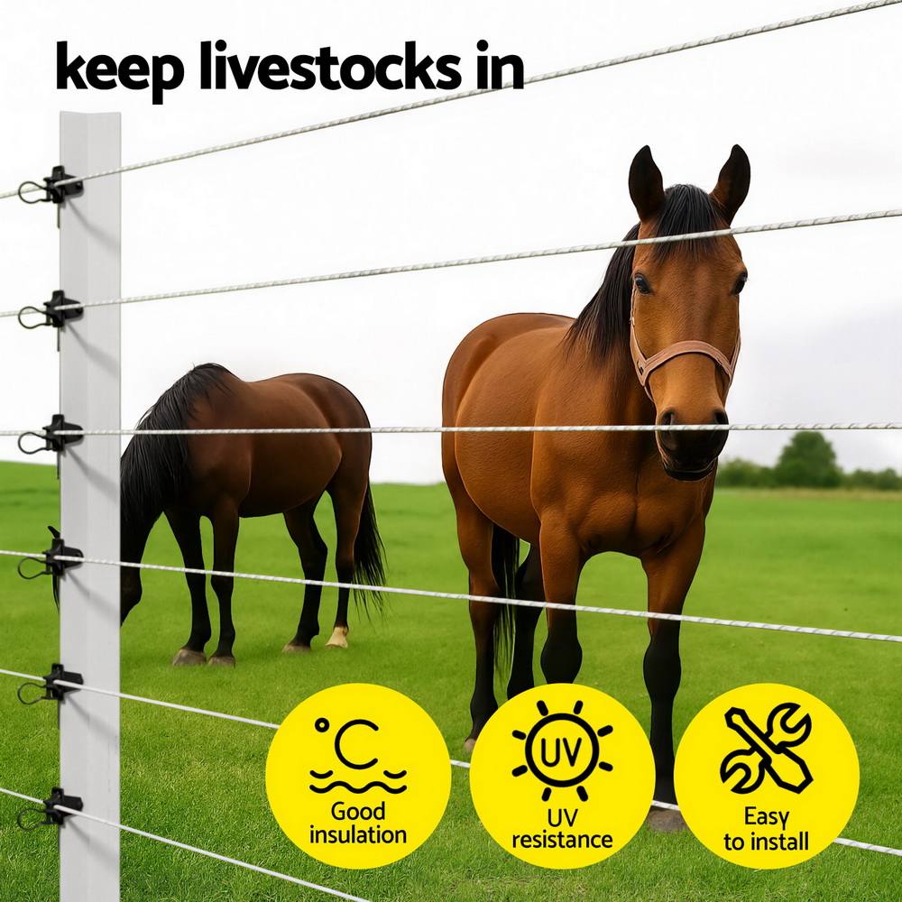 Giantz Electric Fence Insulators 200pcs Pinlock Black view 4