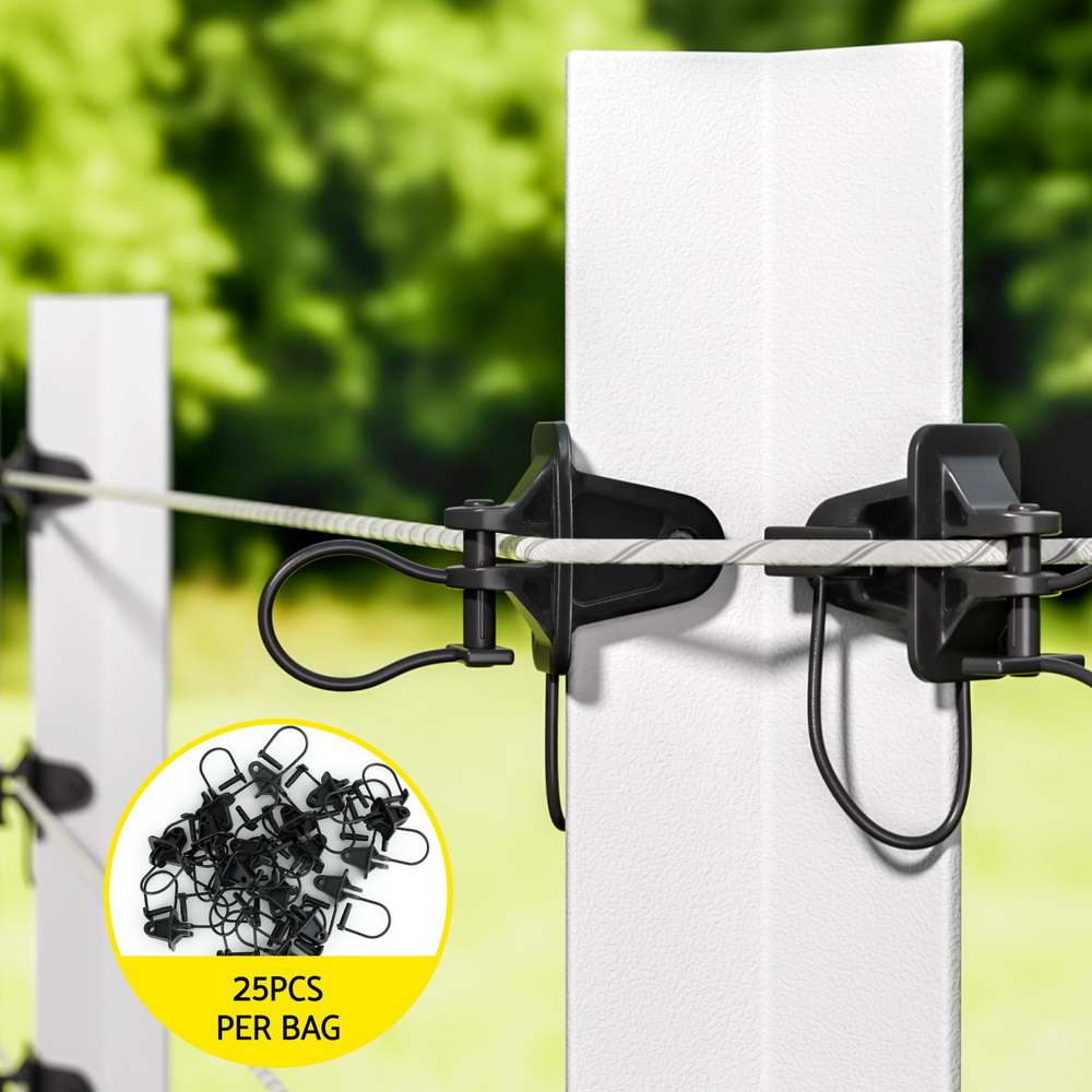 Giantz Electric Fence Insulators 200pcs Pinlock Black view 6