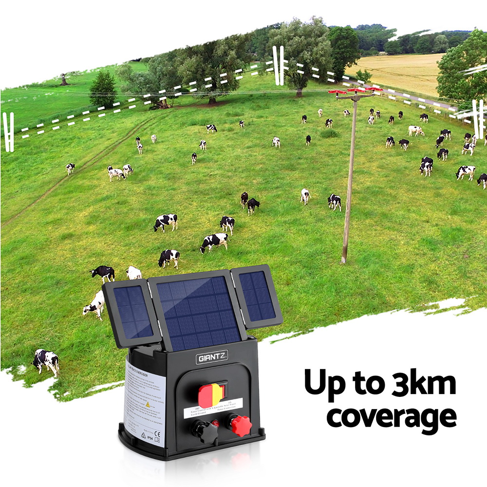 Giantz 3km Electric Fence Energiser PET Solar Energizer 0.1J view 5