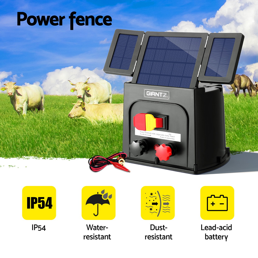 Giantz 5km Electric Fence Energiser PET Solar Energizer 0.15J view 4