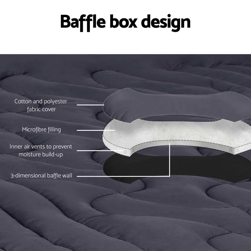 Giselle Bedding 3-Zone Pillowtop Mattress Topper 1000GSM for Back Pain Relief view 4
