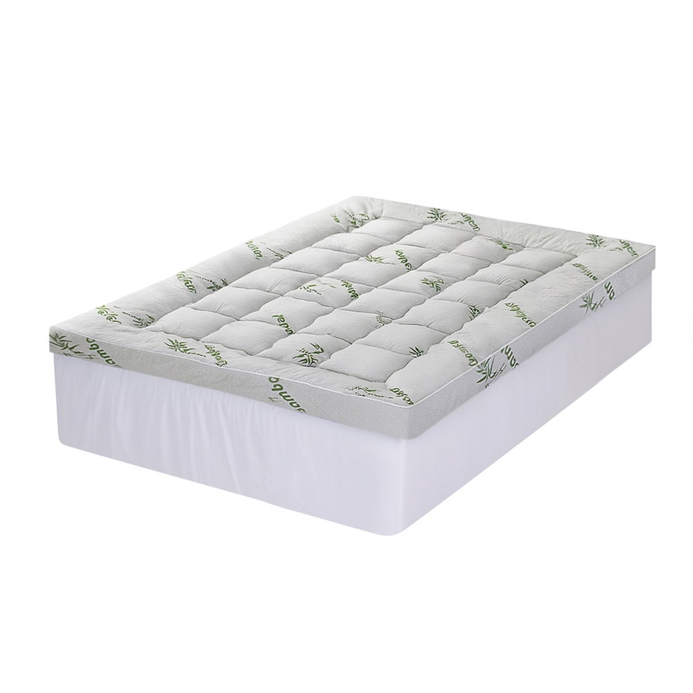 Giselle Bedding 1500GSM Pillowtop Mattress Topper Bamboo Mattress Pad for Back view 2