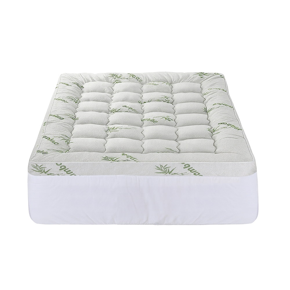 Giselle Bedding 1500GSM Pillowtop Mattress Topper Bamboo Mattress Pad for Back view 4
