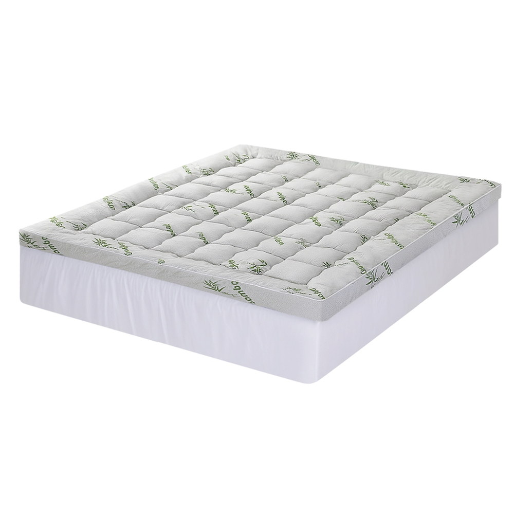 Giselle Bedding 1500GSM Pillowtop Mattress Topper Bamboo Mattress Pad for Back view 2