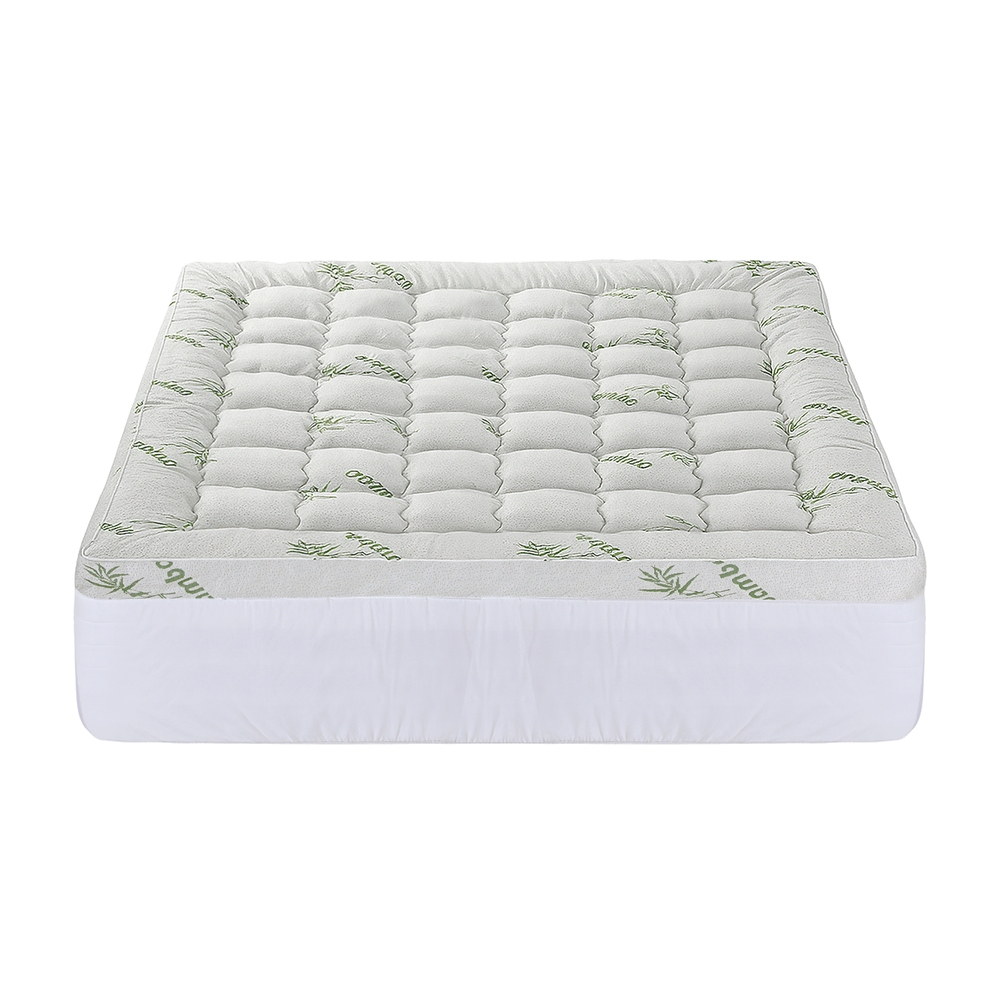Giselle Bedding 1500GSM Pillowtop Mattress Topper Bamboo Mattress Pad for Back view 4