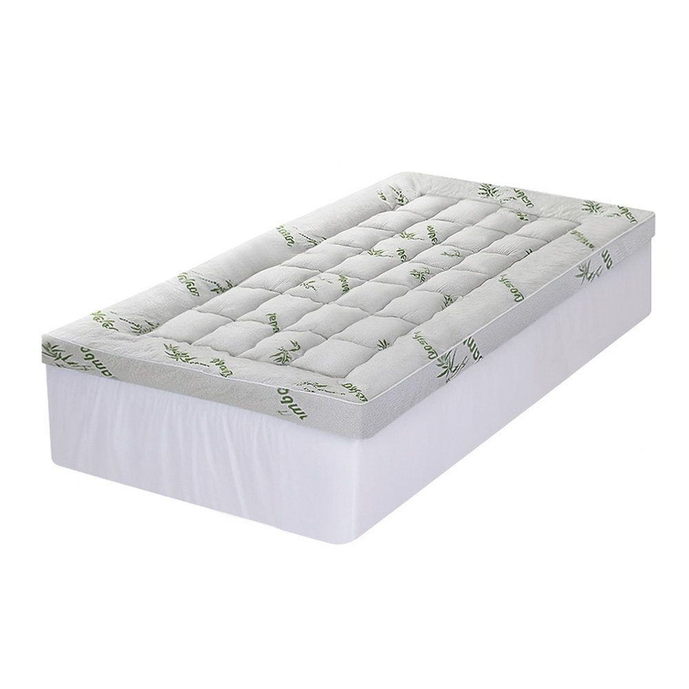 Giselle Bedding 1500GSM Pillowtop Mattress Topper Bamboo Mattress Pad for Back view 2