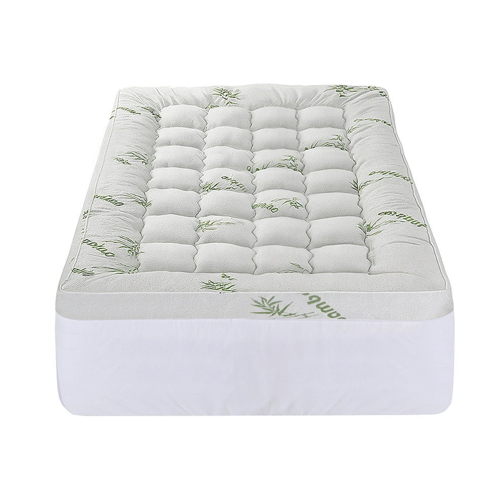 Giselle Bedding 1500GSM Pillowtop Mattress Topper Bamboo Mattress Pad for Back view 4