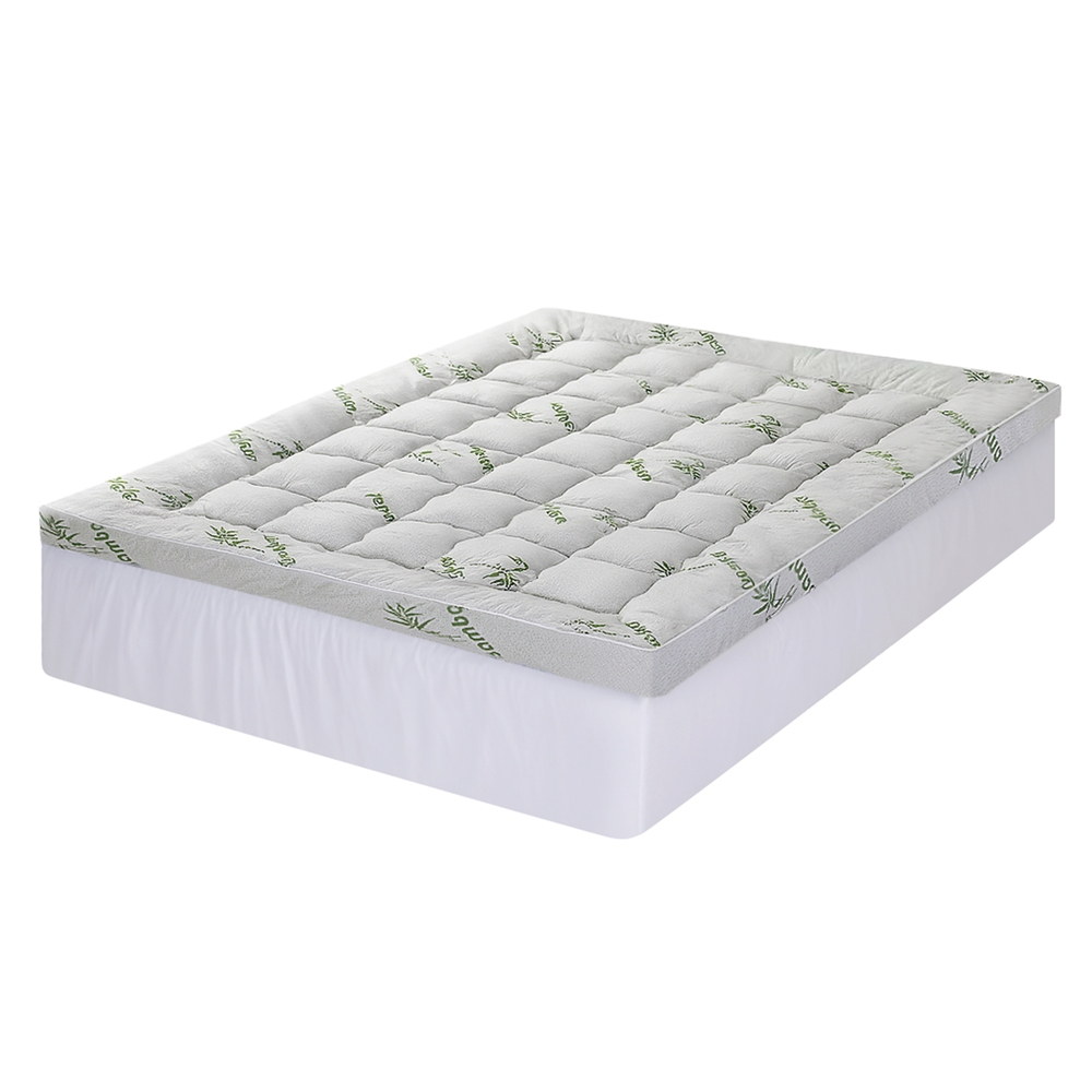 Giselle Bedding 1500GSM Pillowtop Mattress Topper Bamboo Mattress Pad for Back view 2
