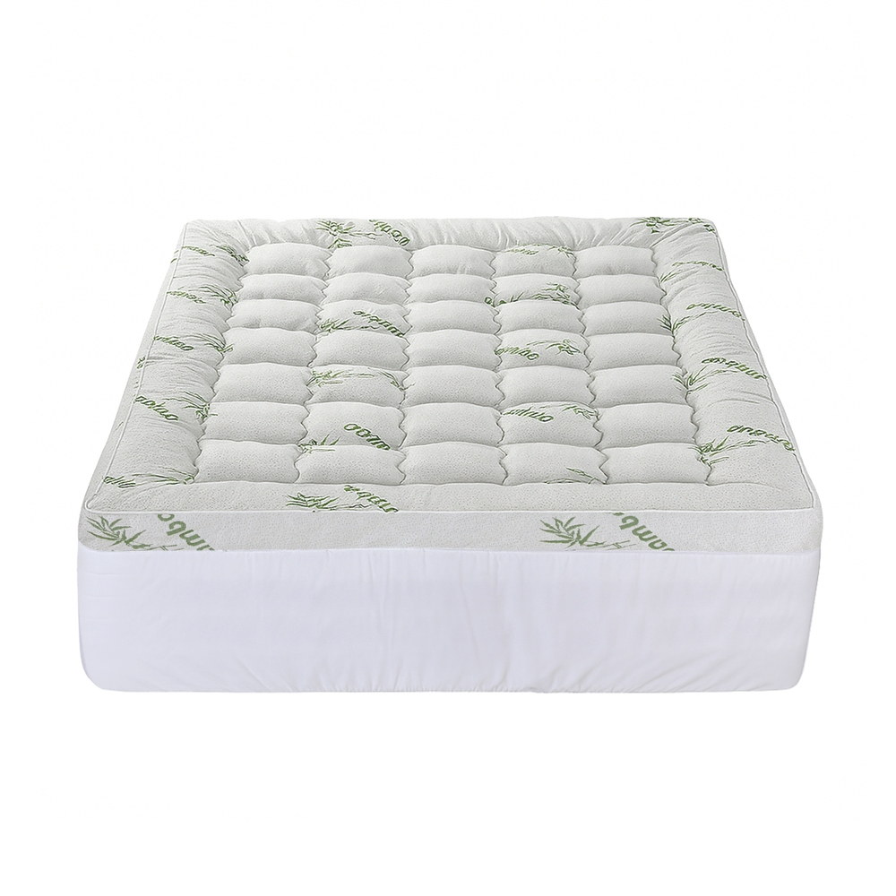 Giselle Bedding 1500GSM Pillowtop Mattress Topper Bamboo Mattress Pad for Back view 4