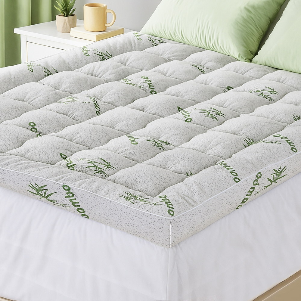 Giselle Bedding 1500GSM Pillowtop Mattress Topper Bamboo Mattress Pad for Back — image 1
