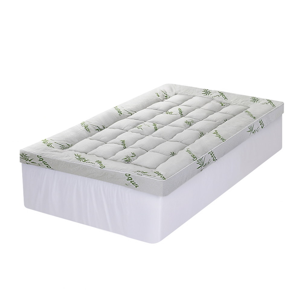 Giselle Bedding 1500GSM Pillowtop Mattress Topper Bamboo Mattress Pad for Back view 2