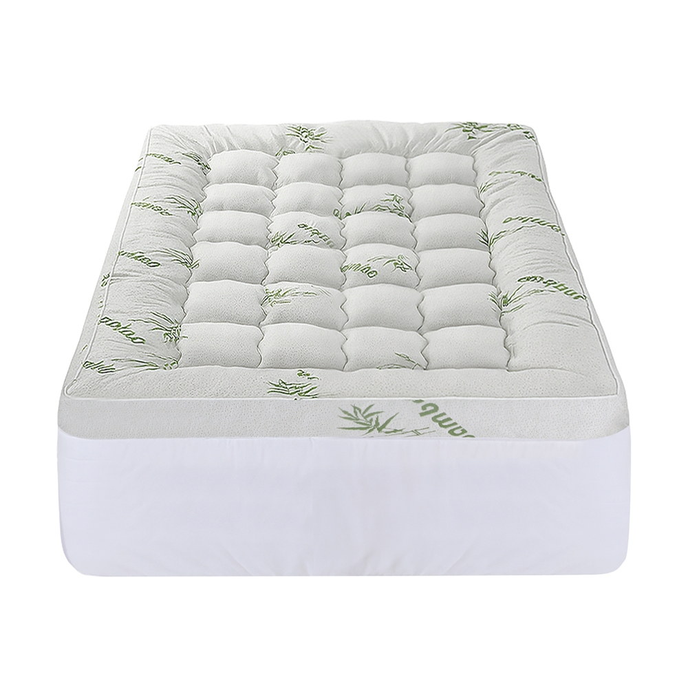 Giselle Bedding 1500GSM Pillowtop Mattress Topper Bamboo Mattress Pad for Back view 4