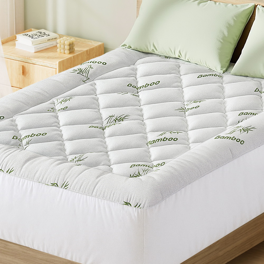 Giselle Bedding 5cm Pillowtop Mattress Topper 1000GSM Thick Soft Bamboo — image 1
