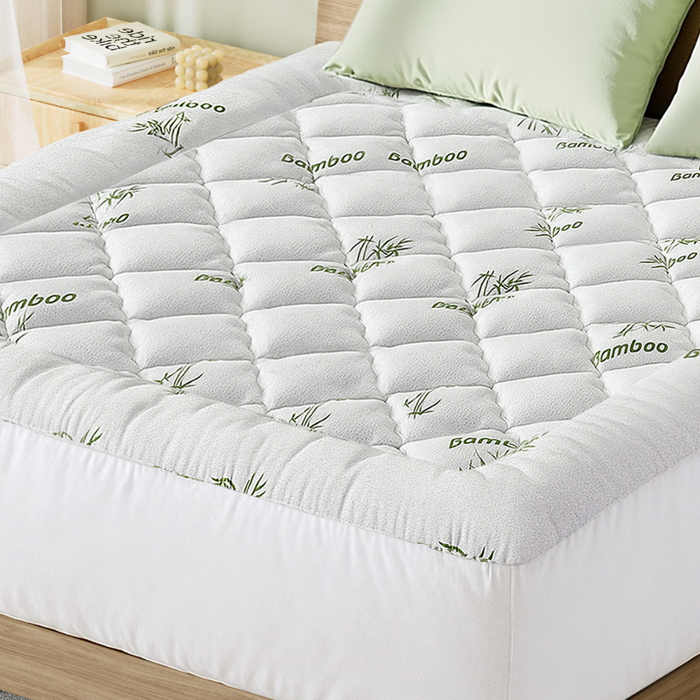Giselle Bedding 5cm Pillowtop Mattress Topper 1000GSM Thick Soft Bamboo — image 1
