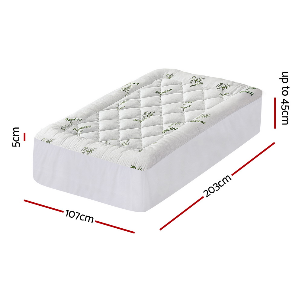Giselle Bedding 5cm Pillowtop Mattress Topper 1000GSM Thick Soft Bamboo view 3