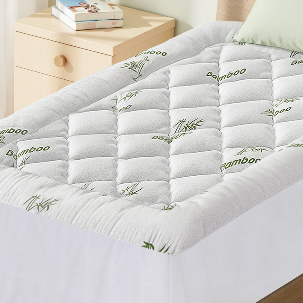 Giselle Bedding 5cm Pillowtop Mattress Topper 1000GSM Thick Soft Bamboo — image 1