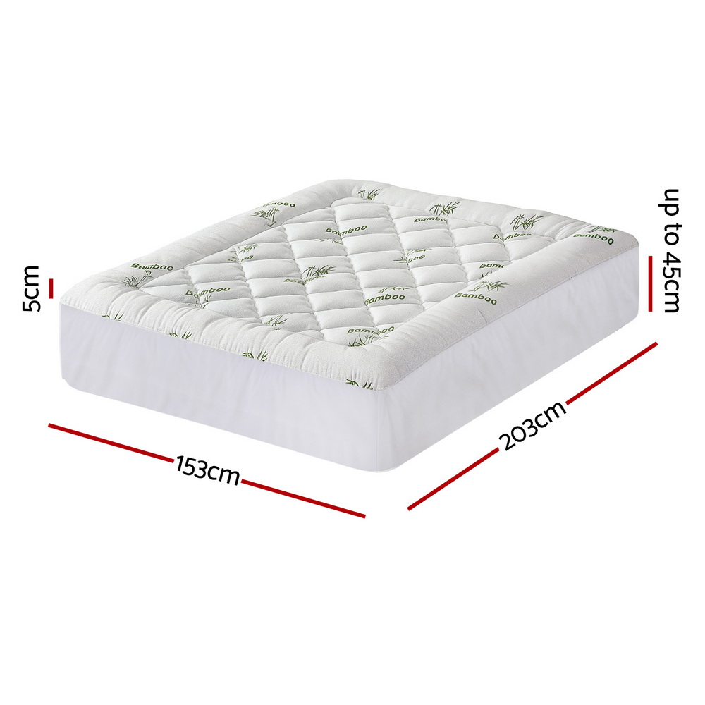 Giselle Bedding 5cm Pillowtop Mattress Topper 1000GSM Thick Soft Bamboo view 3