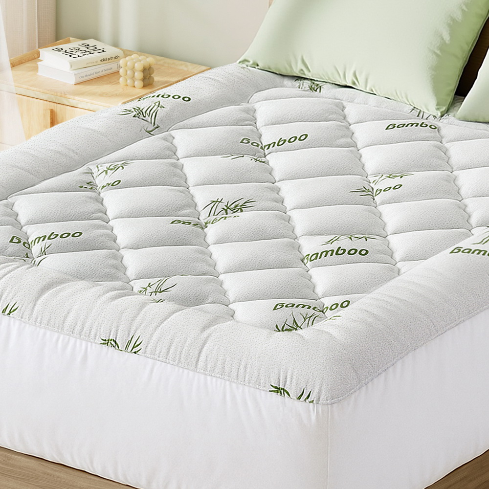 Giselle Bedding 5cm Pillowtop Mattress Topper 1000GSM Thick Soft Bamboo — image 1