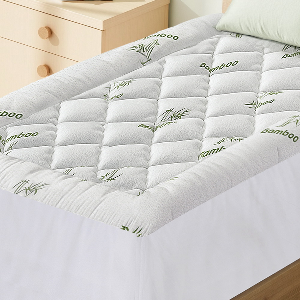 Giselle Bedding 5cm Pillowtop Mattress Topper 1000GSM Thick Soft Bamboo — image 1
