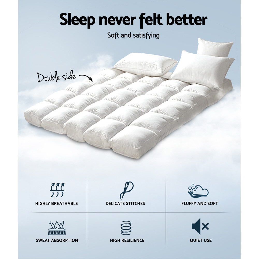 Giselle Bedding 5cm Bamboo Pillowtop Mattress Topper 1000GSM Mattress Pad for view 2