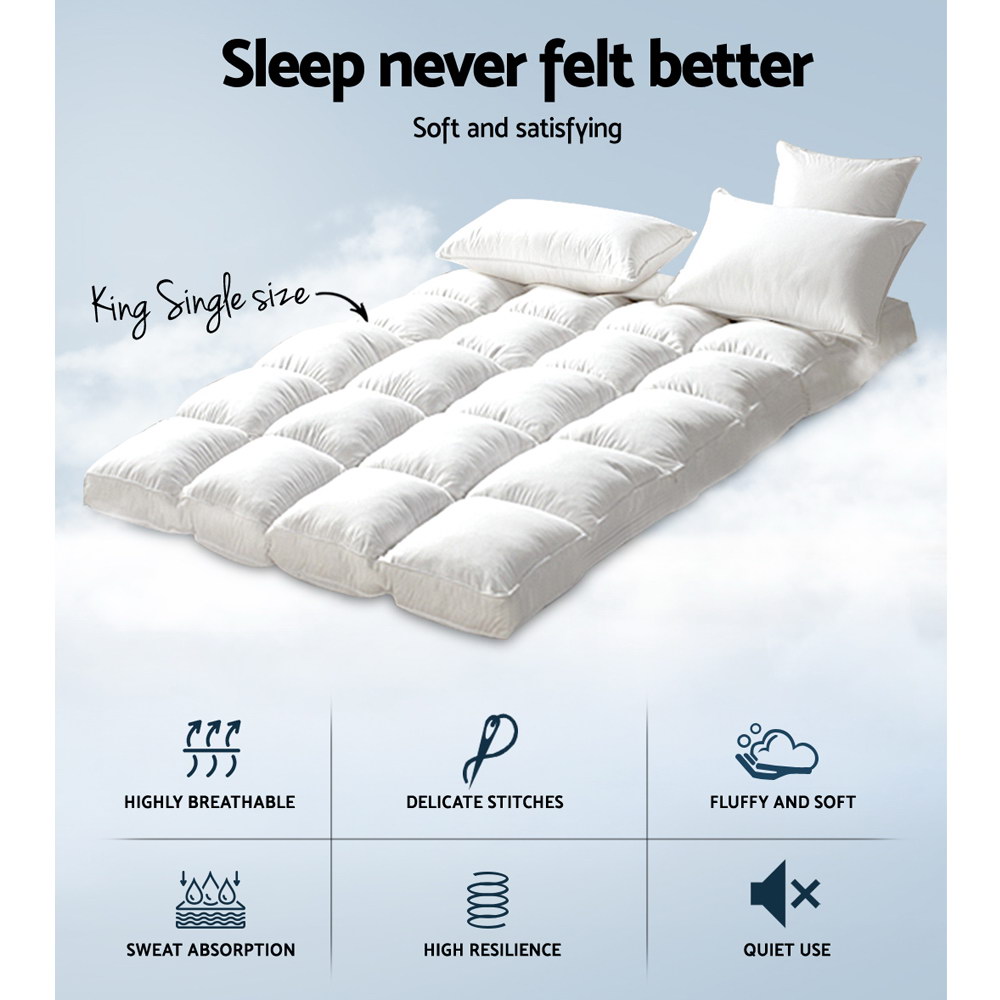 Giselle Bedding 5cm Bamboo Pillowtop Mattress Topper 1000GSM Mattress Pad for view 2