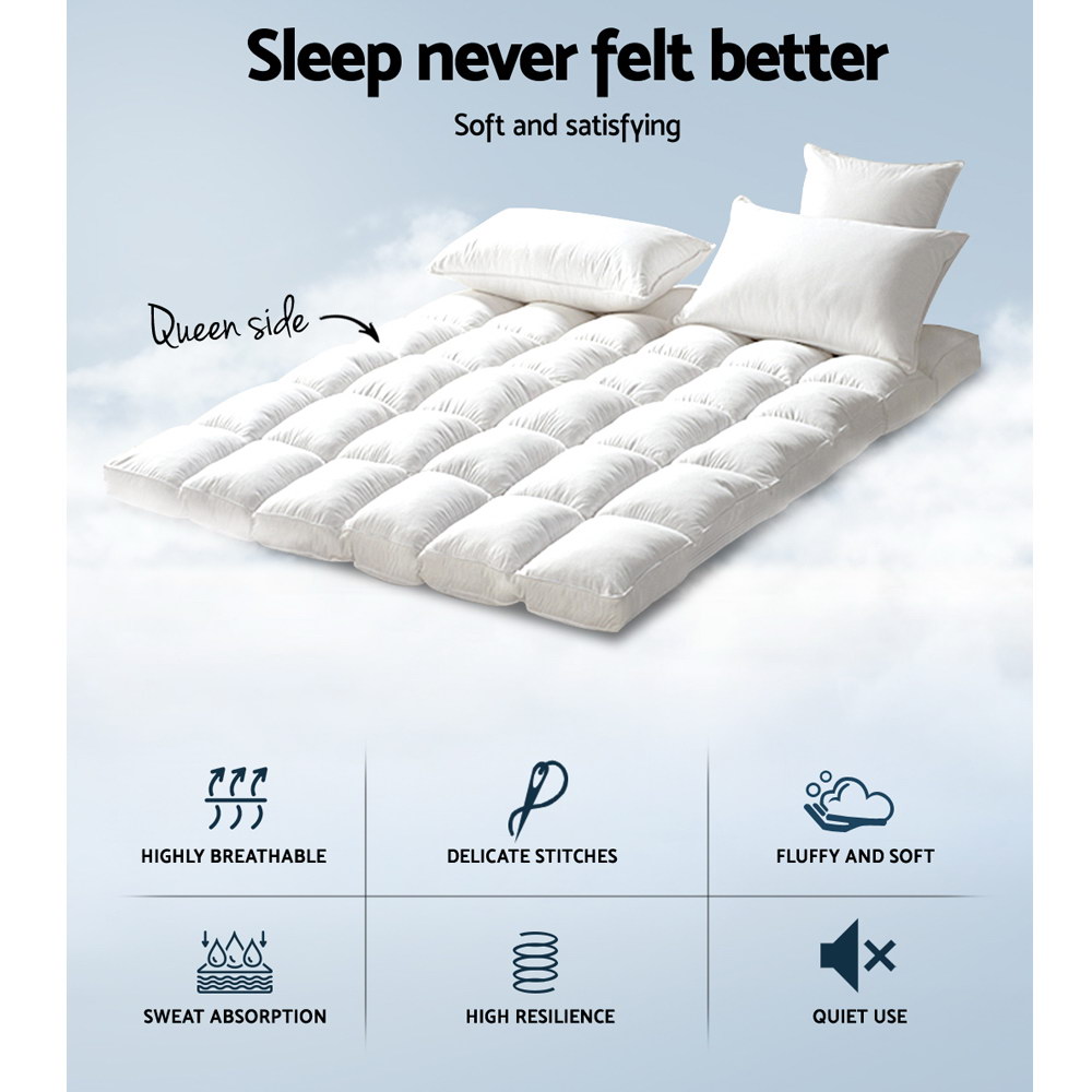 Giselle Bedding 5cm Bamboo Pillowtop Mattress Topper 1000GSM Mattress Pad for view 2