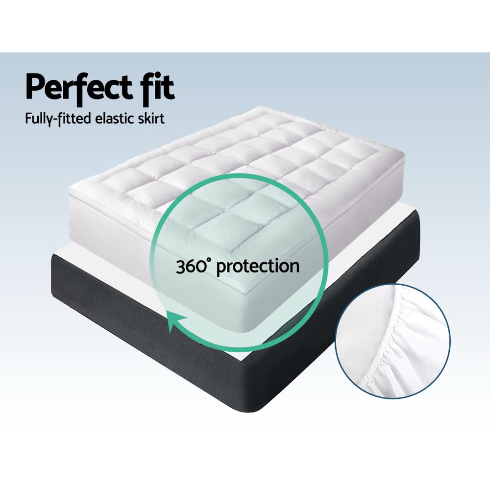 Giselle Bedding 5cm Bamboo Pillowtop Mattress Topper 1000GSM Mattress Pad for view 6