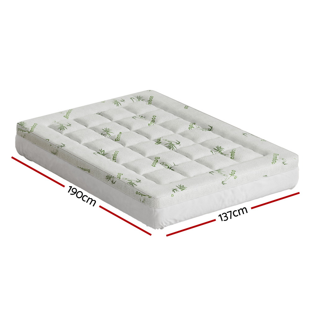 Giselle Bedding Pillowtop Mattress Topper 7.5cm Thick Bamboo Pad for Back Pain view 2