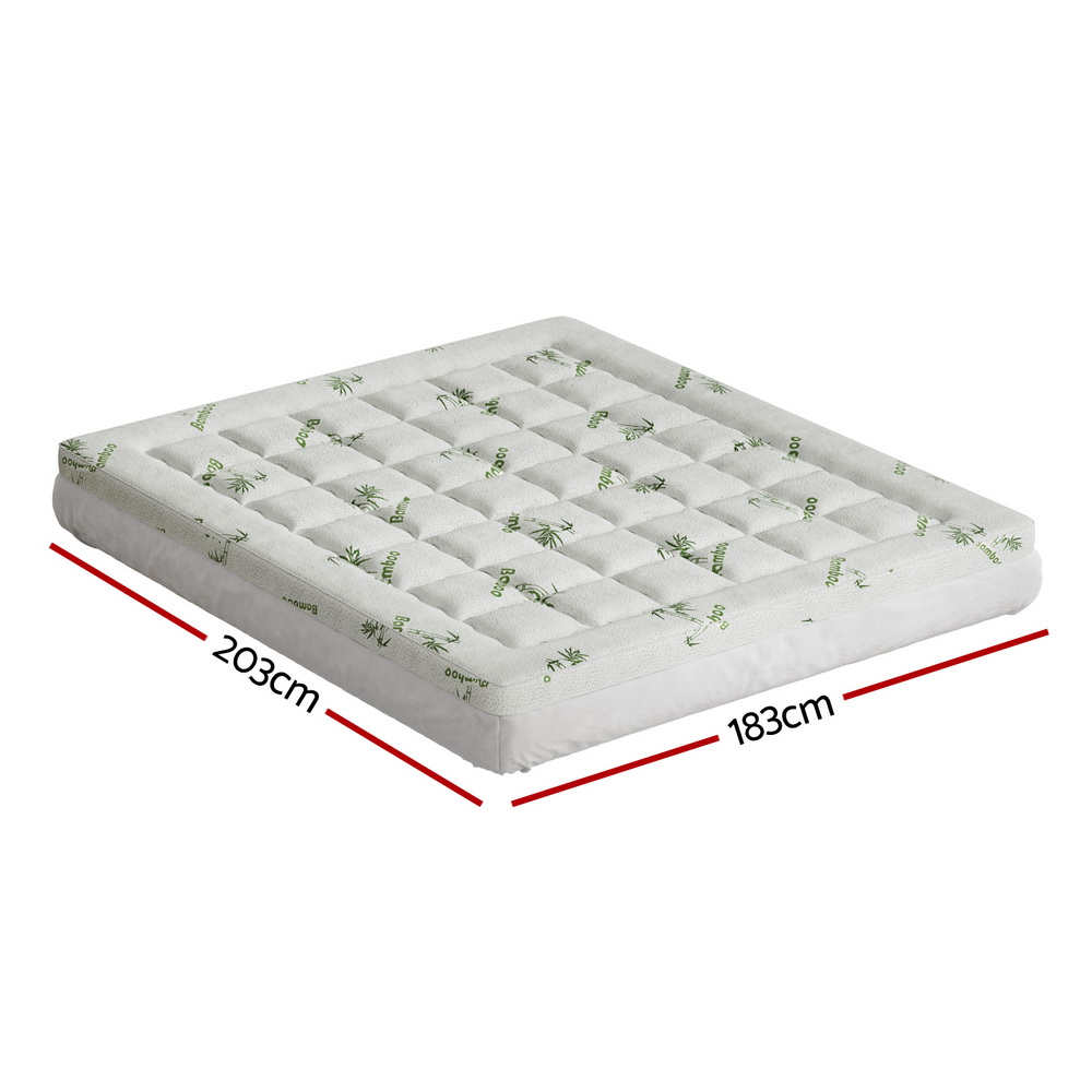 Giselle Bedding Pillowtop Mattress Topper 7.5cm Thick Bamboo Pad for Back Pain view 2