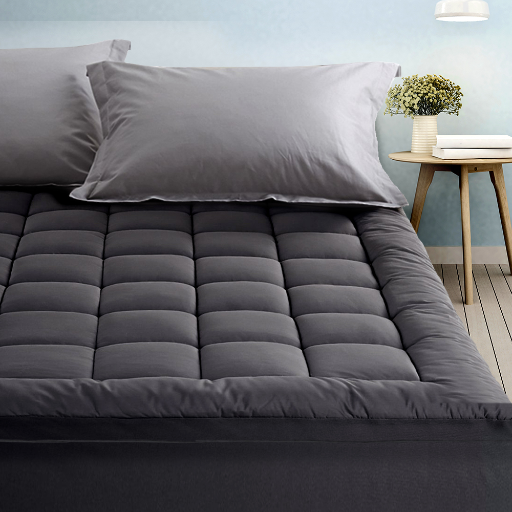 Giselle Bedding Bamboo Charcoal Filling Pillowtop Topper 1000GSM 5cm Thick — image 1