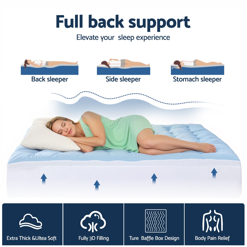 Giselle Bedding Pillowtop Mattress Topper 5cm Reversible Cooling & Soft Coral view 5