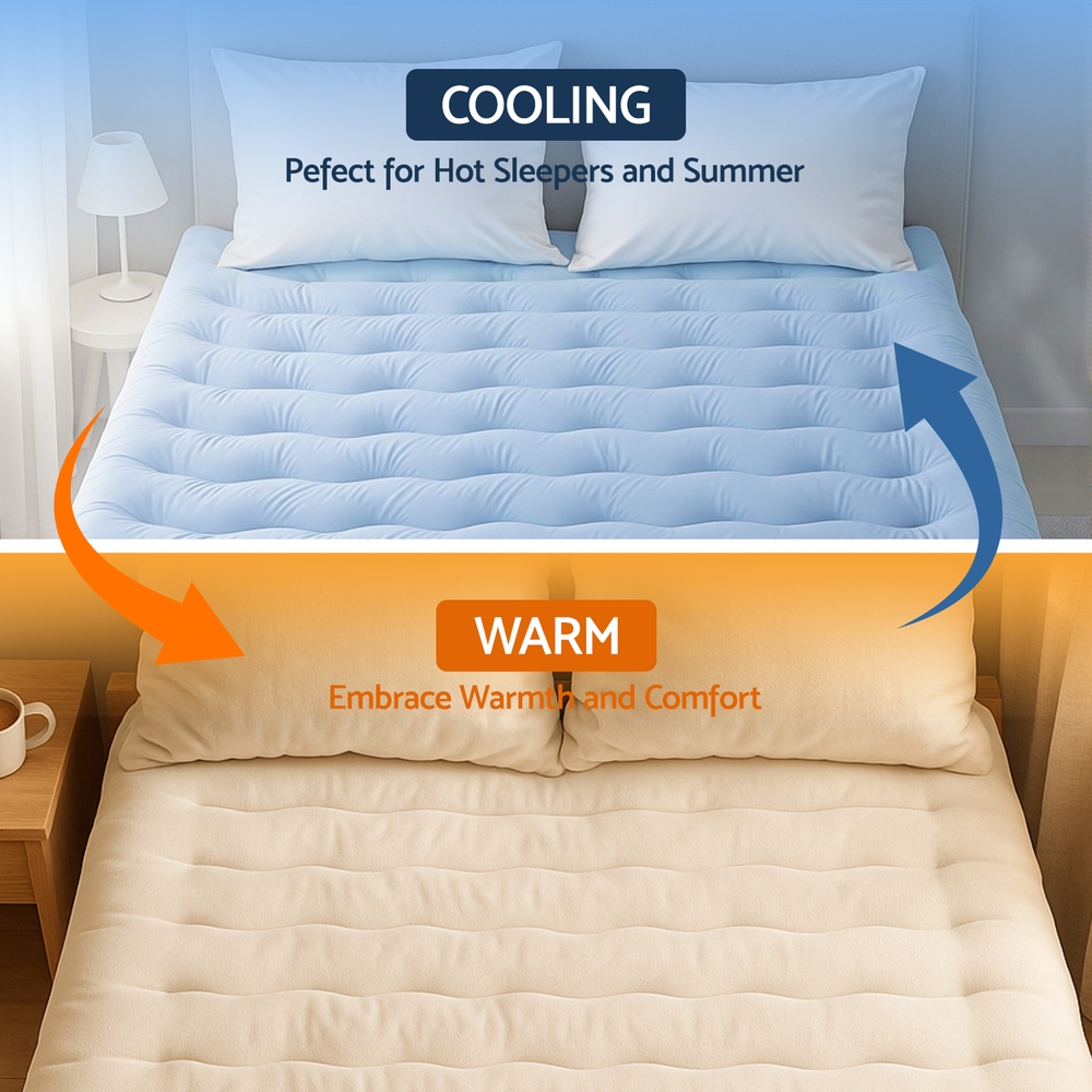 Giselle Bedding Pillowtop Mattress Topper 5cm Reversible Cooling & Soft Coral view 7