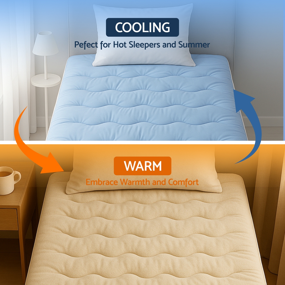Giselle Bedding Pillowtop Mattress Topper 5cm Reversible Cooling & Soft Coral view 7