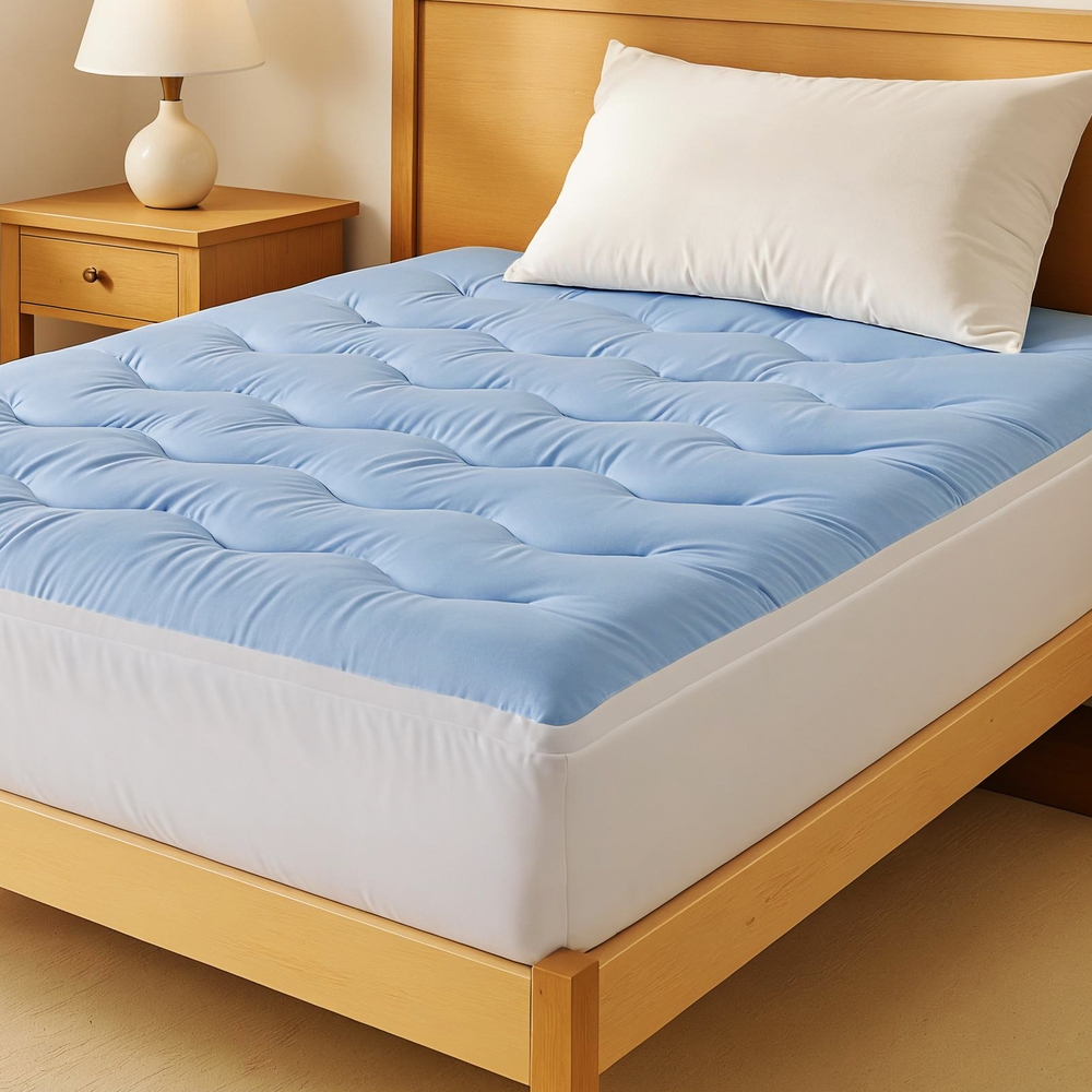 Giselle Bedding Pillowtop Mattress Topper 5cm Reversible Cooling & Soft Coral — image 1