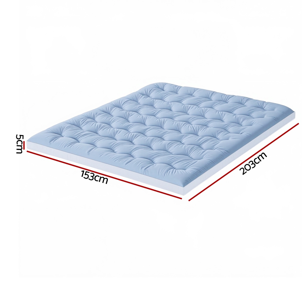 Giselle Bedding Pillowtop Mattress Topper 5cm Reversible Cooling & Soft Coral view 3
