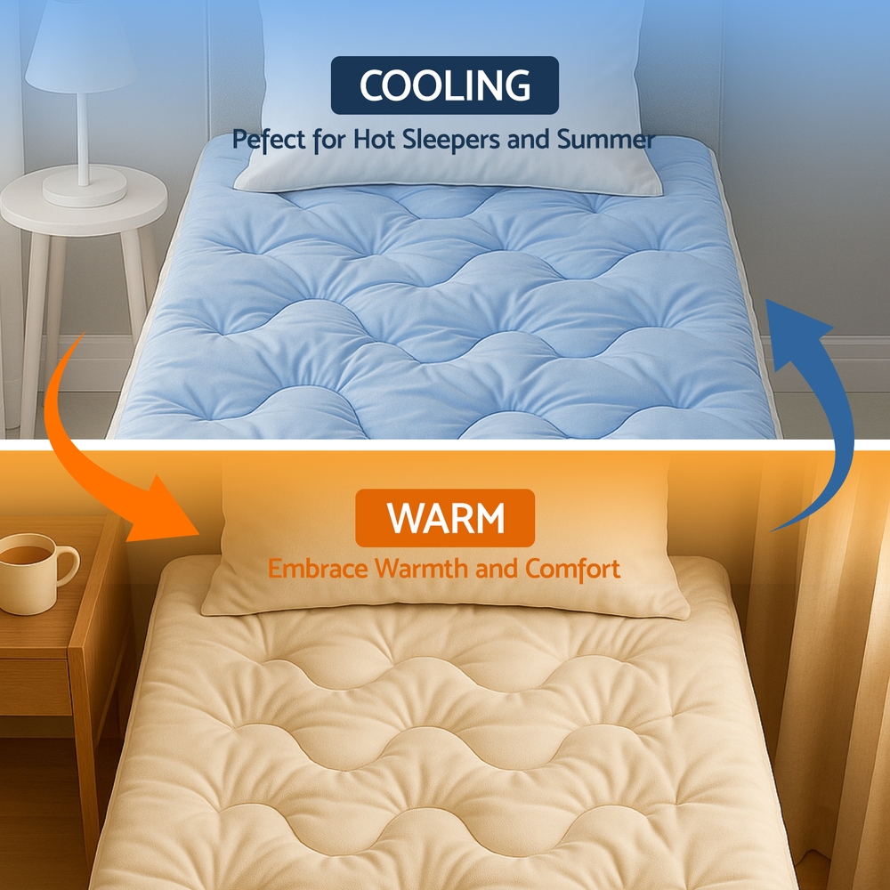 Giselle Bedding Pillowtop Mattress Topper 5cm Reversible Cooling & Soft Coral view 7