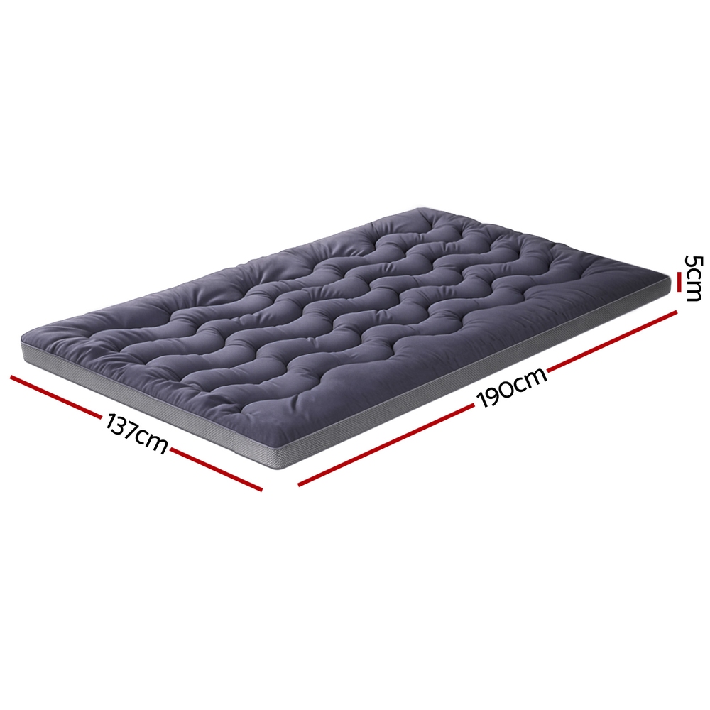Giselle Bedding 5cm Pillowtop Topper Bamboo Polyester Blend Fibre Pad for Back view 3