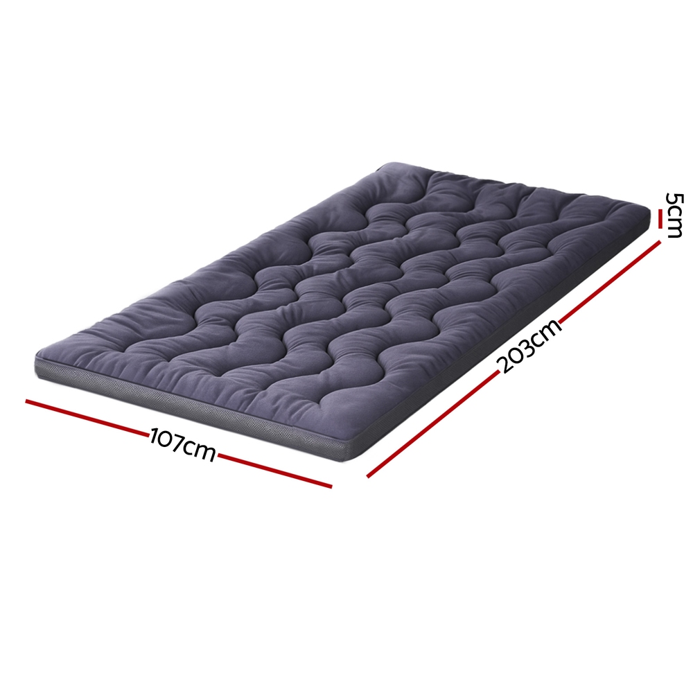 Giselle Bedding 5cm Pillowtop Topper Bamboo Polyester Blend Fibre Pad for Back view 3