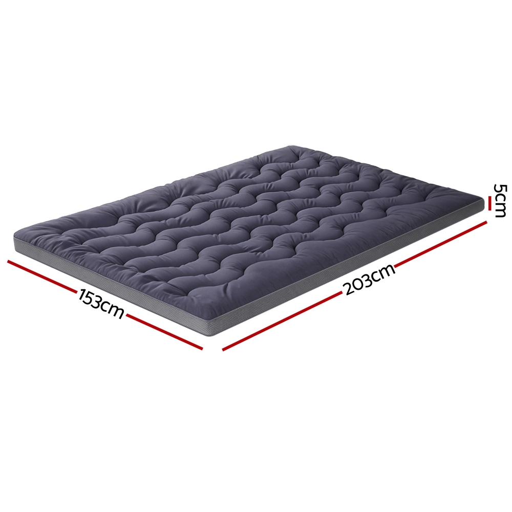 Giselle Bedding 5cm Pillowtop Topper Bamboo Polyester Blend Fibre Pad for Back view 3