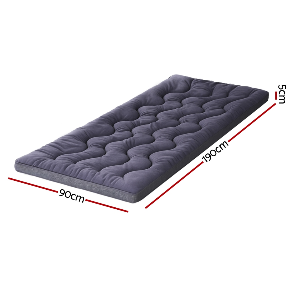Giselle Bedding 5cm Pillowtop Topper Bamboo Polyester Blend Fibre Pad for Back view 3