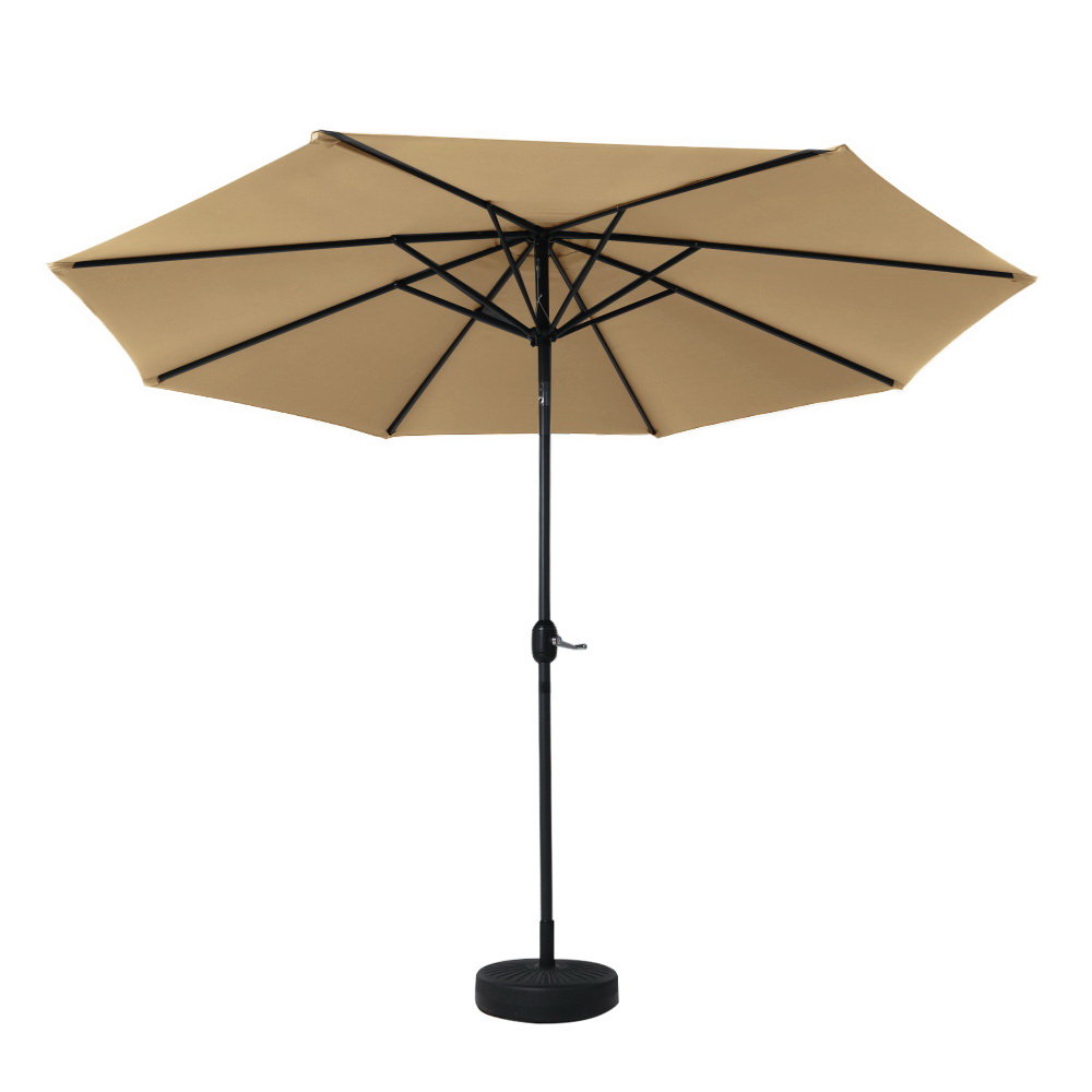Instahut 3m Outdoor Umbrella w/Base Pole Tilt Beach Garden Patio Beige view 3