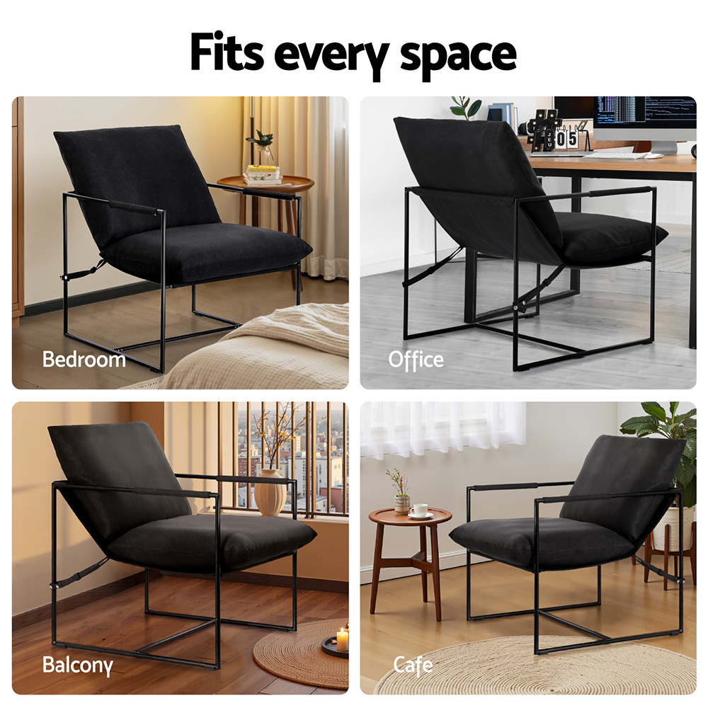 Artiss Armchair Lounge Chair Sling Black view 6