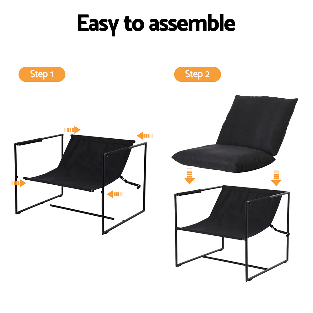 Artiss Armchair Lounge Chair Sling Black view 7