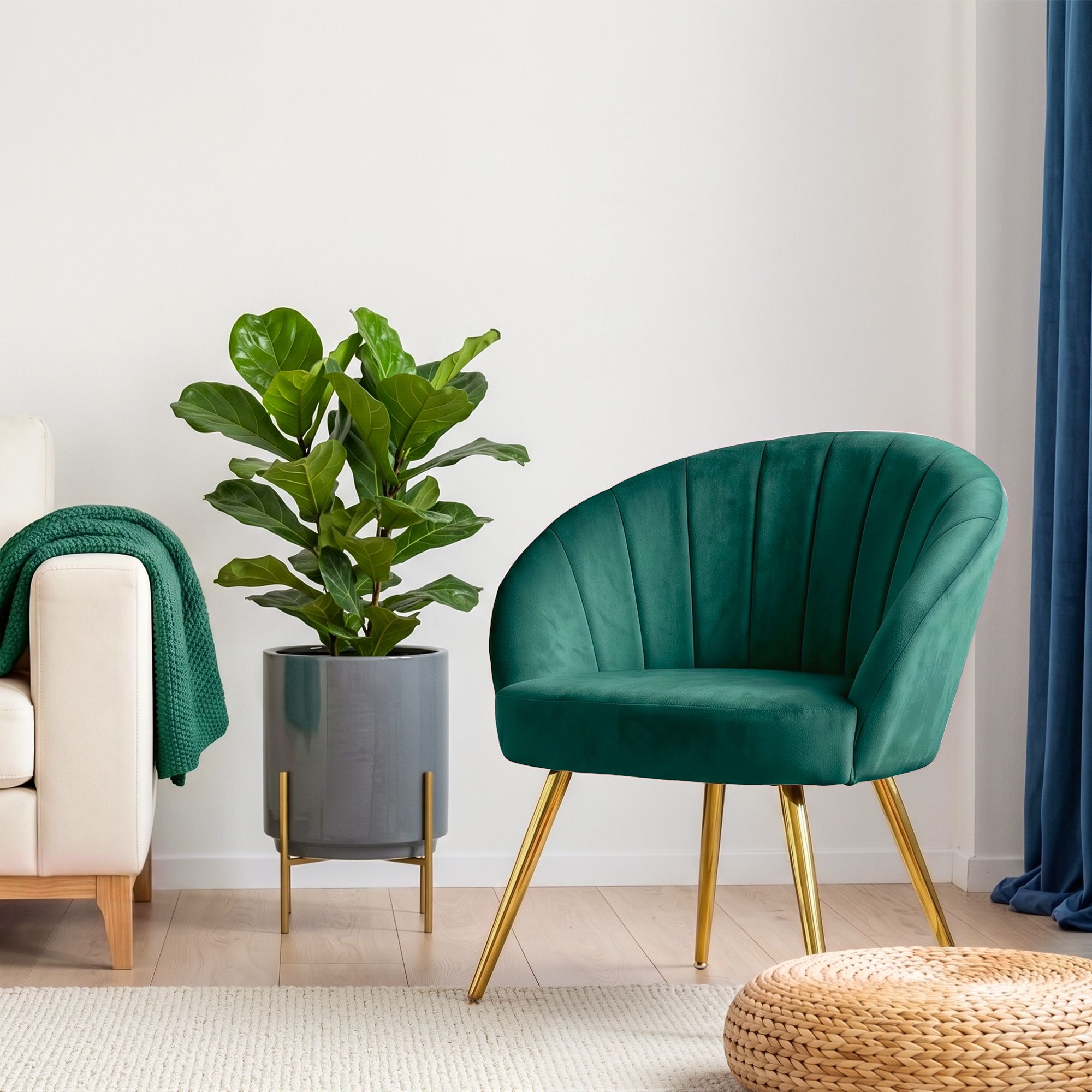 Artiss Armchair Velvet Green Eloise view 10