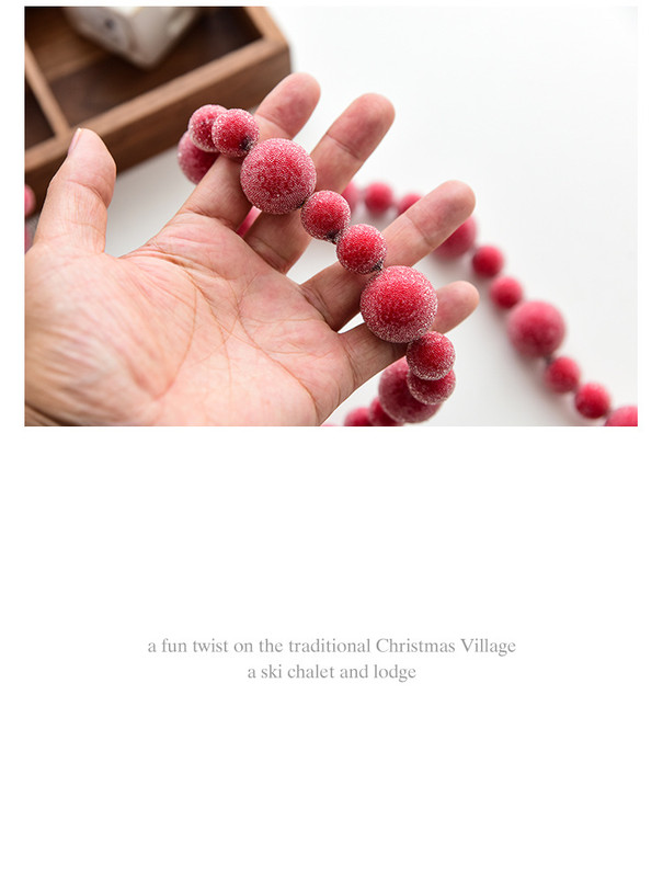 Christmas gift Christmas simulation red fruit skewer decoration string view 5