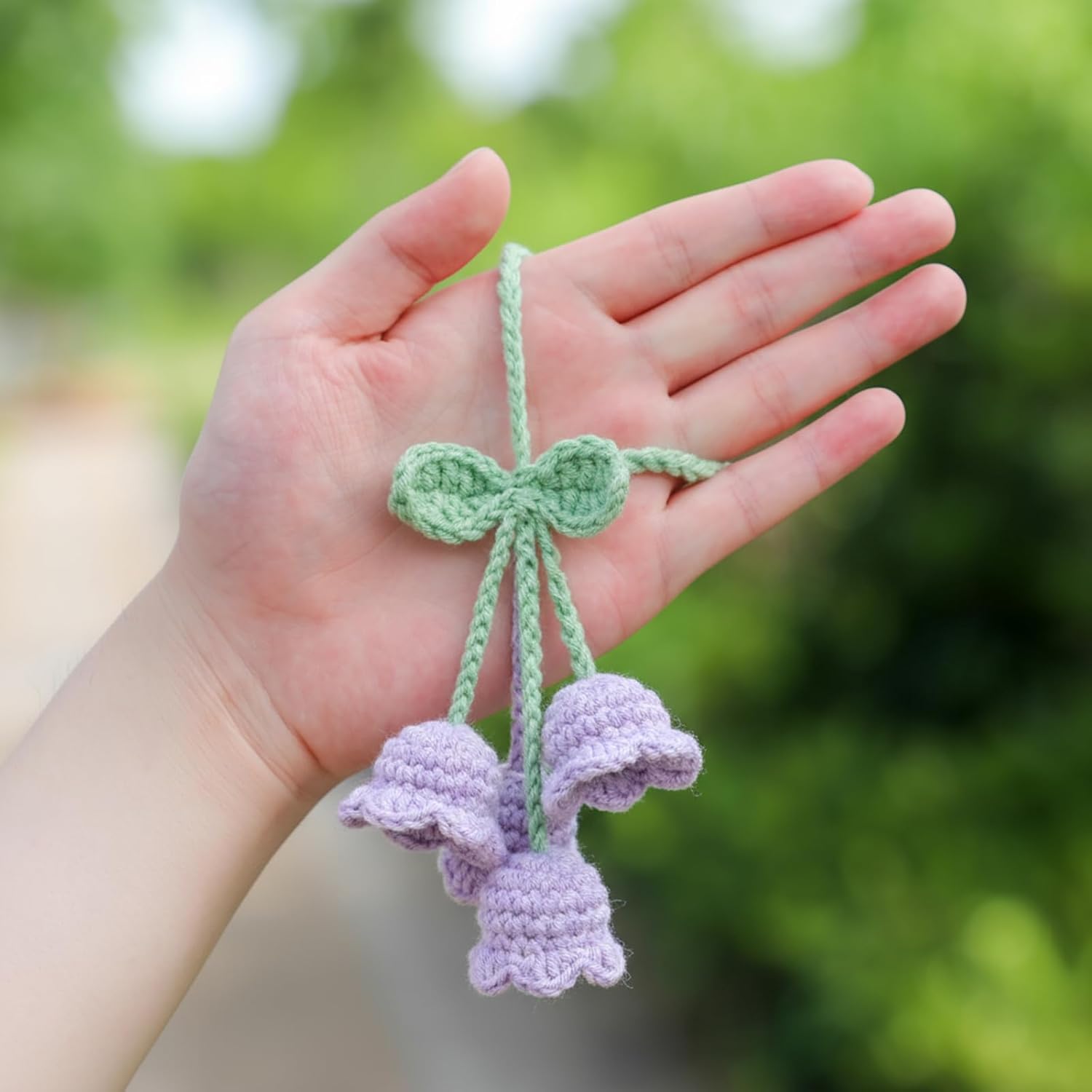 Lily Flower Hand Knitted Car Mirror Suspension Accessories view 4